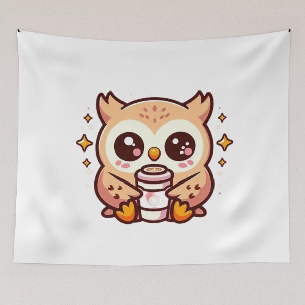 Item preview, owl with coffee designed and sold by Eternalski.