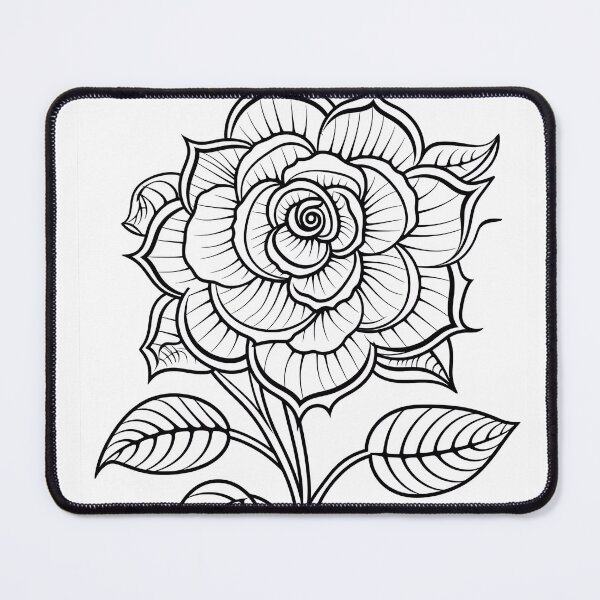 Item preview, Flower Rose #5 Coloring Page Pattern  designed and sold by DavidColoring.