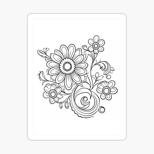Item preview, Flower #20 Coloring Page Pattern  designed and sold by DavidColoring.