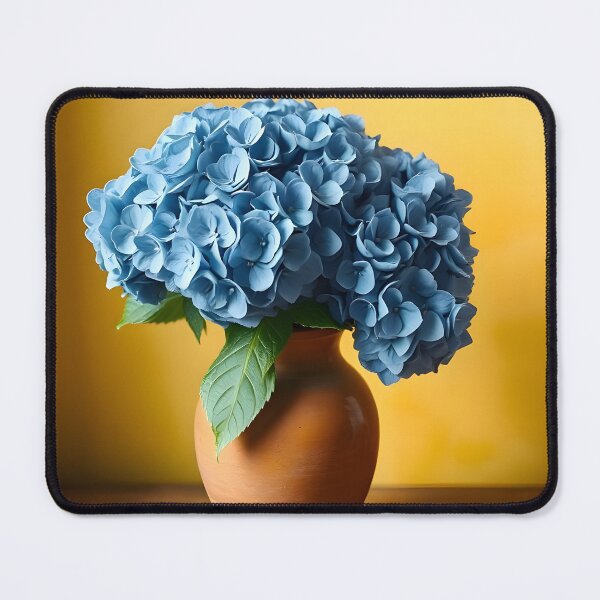 Item preview, Blue hydrangeas in a terracotta vase designed and sold by pakitro.