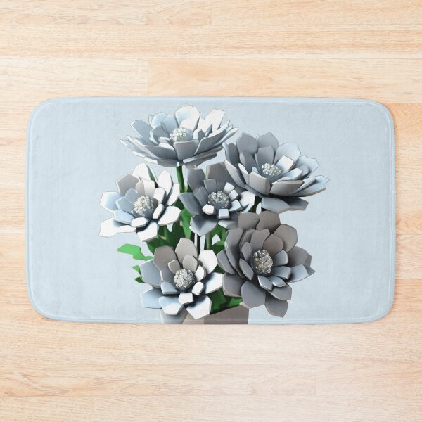 Item preview, Silver Metallic Blue 3D Flower in Pot – Elegant Design for Stickers, Phone Cases, Bedspreads & More designed and sold by Rainbow Paws Garden.