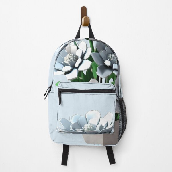 Item preview, Silver Metallic Blue 3D Flower in Pot – Elegant Design for Stickers, Phone Cases, Bedspreads & More designed and sold by Rainbow Paws Garden.