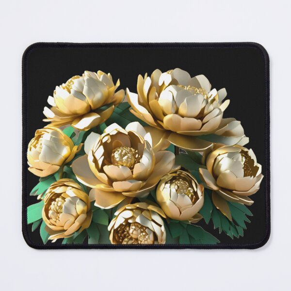 Item preview, Peony Flower in Gold Green Pot – 3D Elegant Design for Stickers, Phone Cases, Home & Fashion Decor designed and sold by Rainbow Paws Garden.