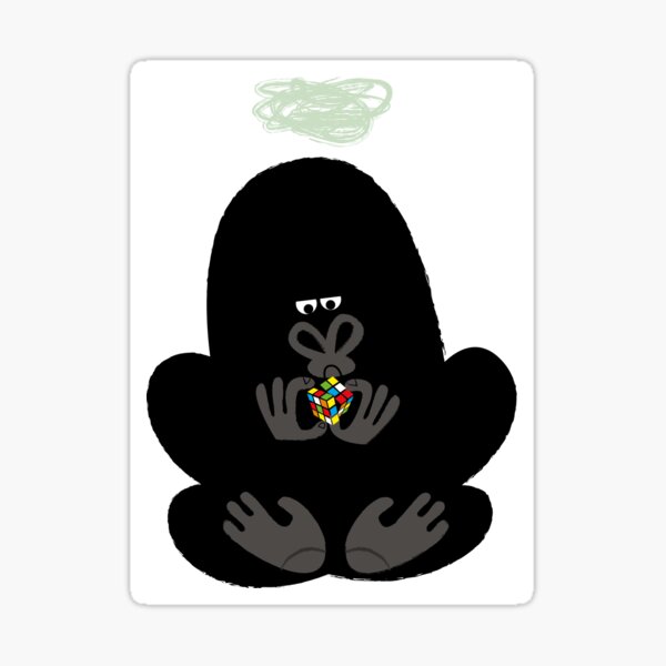 Item preview, Gorilla with a Rubik's Cube designed and sold by Happy Folk by Sean Sims.