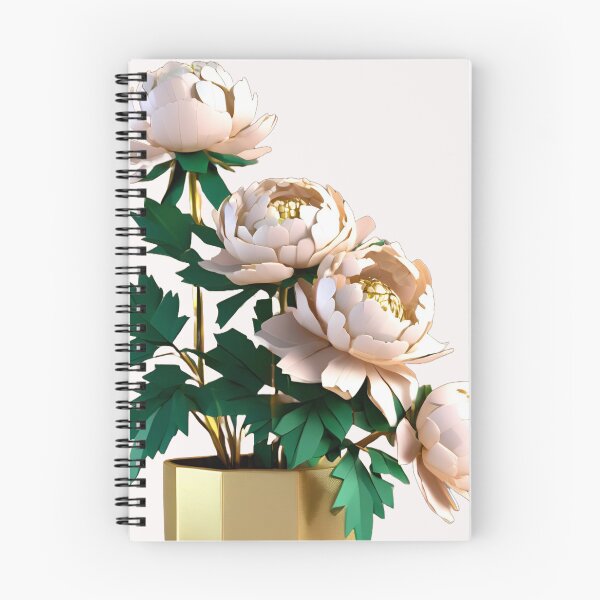 Item preview, White Blush & Gold Peony 3D Design – Elegant Floral Art for Stickers, Phone Cases, Home & Fashion designed and sold by Rainbow Paws Garden.
