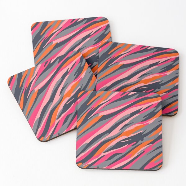 Item preview, Striking Tiger Stripe Pattern Art Merging Bold Pink Gray Orange Camouflage Elements designed and sold by CamouflageLab.
