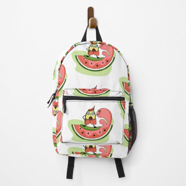 Item preview, Cute Watermelon Guy on the Summer Wave, Avocado on a surfboard designed and sold by IrynaDesign.