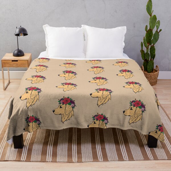 Item preview, golden retriever wearing floral crown designed and sold by Nolan6.