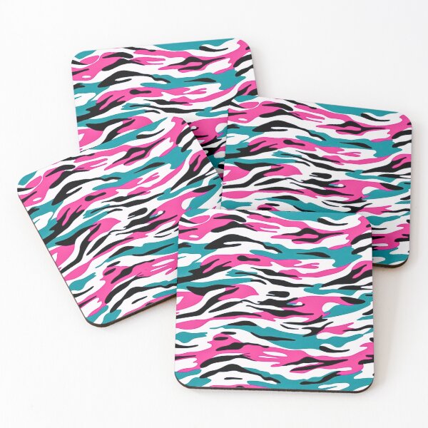 Item preview, Modern Tigerstripe Abstract Design Featuring High Contrast White, Pink, Teal designed and sold by CamouflageLab.
