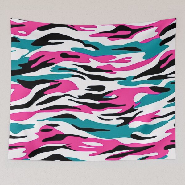Item preview, Modern Tigerstripe Abstract Design Featuring High Contrast White, Pink, Teal designed and sold by CamouflageLab.