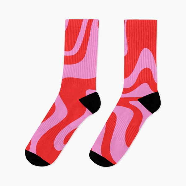 Item preview, Liquid Swirl Retro Contemporary Abstract 2 in Preppy Pink and Red designed and sold by kierkegaard.