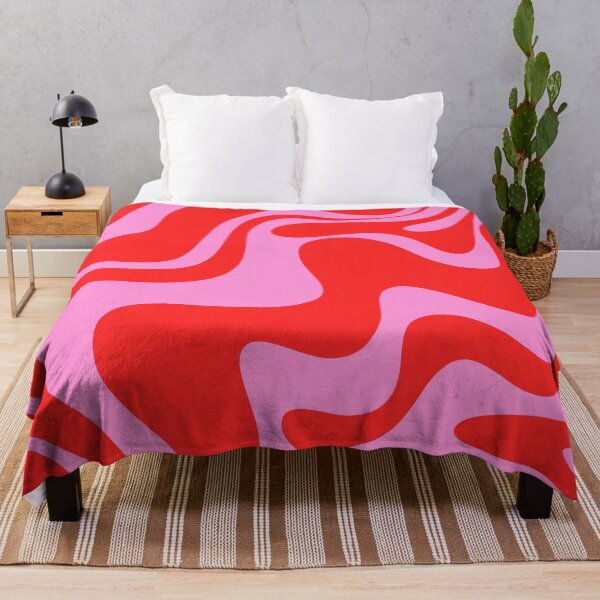 Item preview, Liquid Swirl Retro Contemporary Abstract 2 in Preppy Pink and Red designed and sold by kierkegaard.