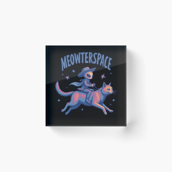 Item preview, Meowterspace – Alien Cowboy Riding a Cosmic Cat designed and sold by CrewDesigns.