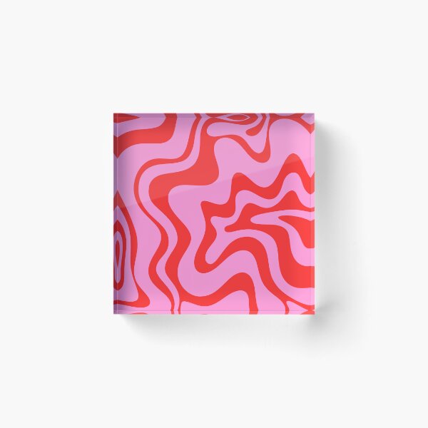 Item preview, Liquid Swirl Retro Contemporary Abstract 2 Preppy Pink and Red Pattern designed and sold by kierkegaard.