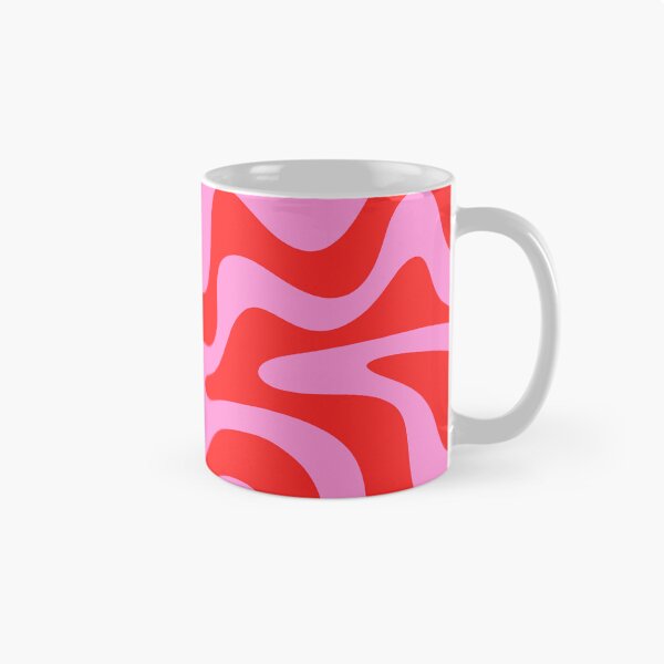 Item preview, Liquid Swirl Retro Contemporary Abstract 2 Preppy Pink and Red Pattern designed and sold by kierkegaard.
