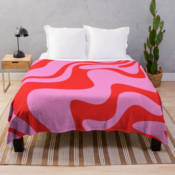 Item preview, Liquid Swirl Retro Contemporary Abstract 2 Preppy Pink and Red Pattern designed and sold by kierkegaard.