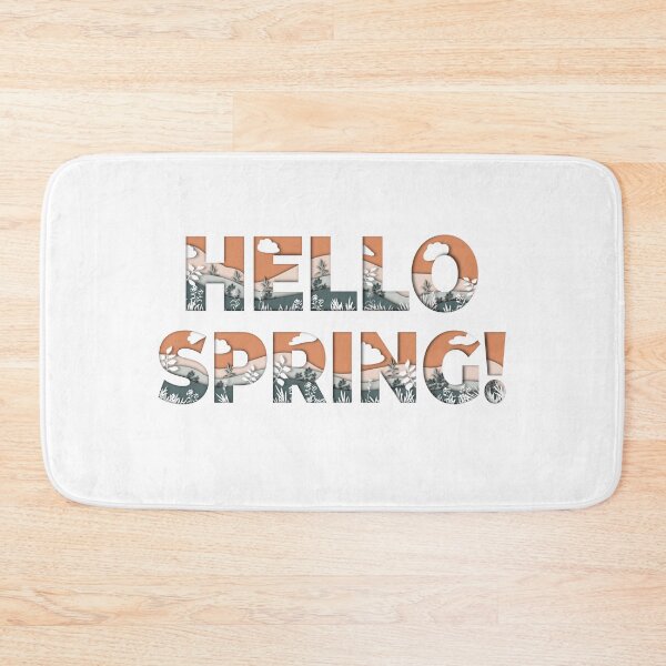 Item preview, Hello Spring Typography with Nature Landscape Cutout designed and sold by CreativeLarysa.