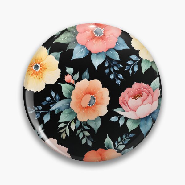 Item preview, Nocturnal Bloomscape, Pastel Petals on the Dark Canvas, Midnight Floral Pattern, Chic Garden Blooms Illustration designed and sold by Kintsugi99.