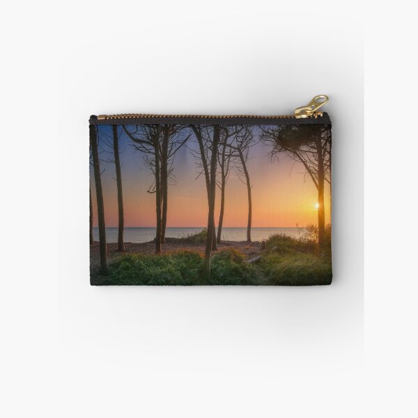 Item preview, Pine trees, beach and sea at sunset in Marina di Cecina, Tuscany, Italy designed and sold by Stefano Orazzini.