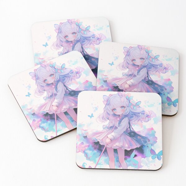 Item preview, Pastel Butterfly Girl Aesthetic Anime Art designed and sold by Kawai Anime Shop.