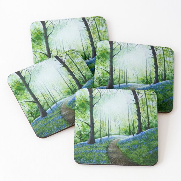 Item preview, Stunning British Bluebell Woodland Landscape Print, canvas wall art print designed and sold by Danicus666.