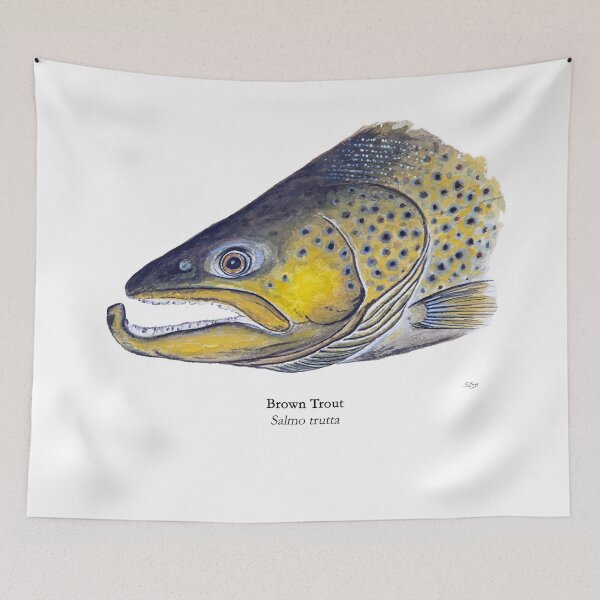 Item preview, Arrow River Brown Trout Painting designed and sold by Stephen Emms.