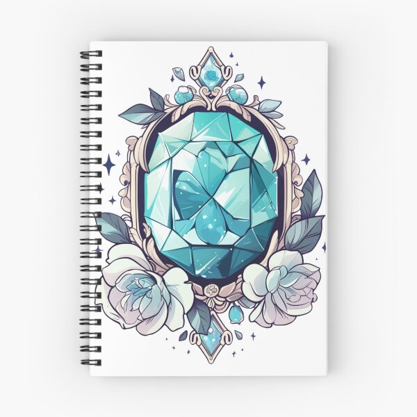 Item preview, March birthstone Aquamarine jewels with flowers designed and sold by MendaciousMina.