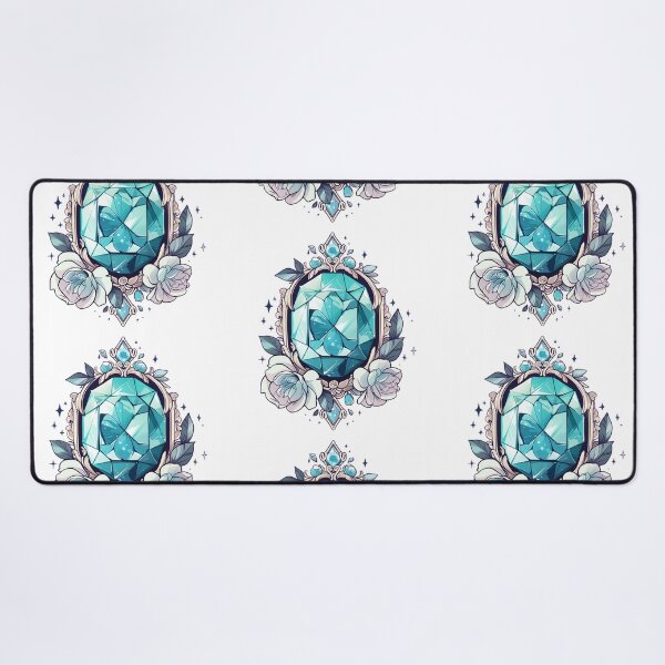 Item preview, March birthstone Aquamarine jewels with flowers designed and sold by MendaciousMina.