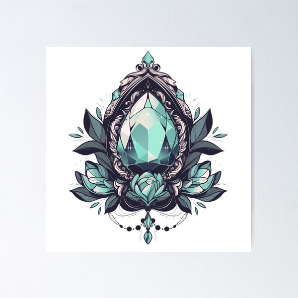Item preview, March birthstone Aquamarine jewels with flowers designed and sold by MendaciousMina.