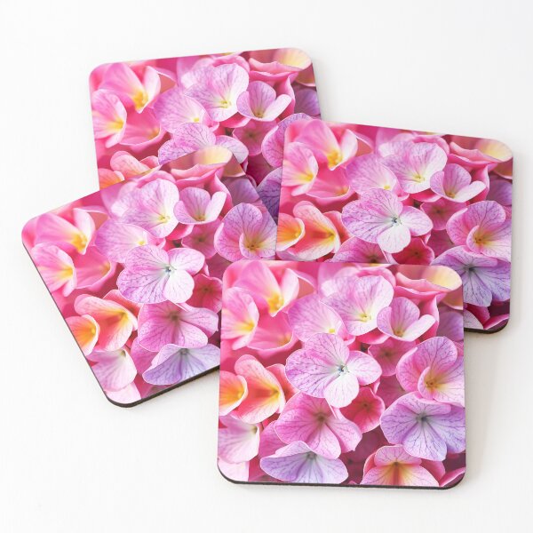 Item preview, pink hydrangea petals closeup designed and sold by EmeraldeaArt.