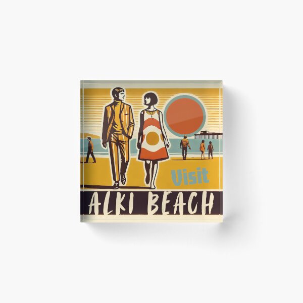 Item preview, Visit Alki Beach vintage Seattle travel poster inspired  designed and sold by OSKAR-NOVAK.