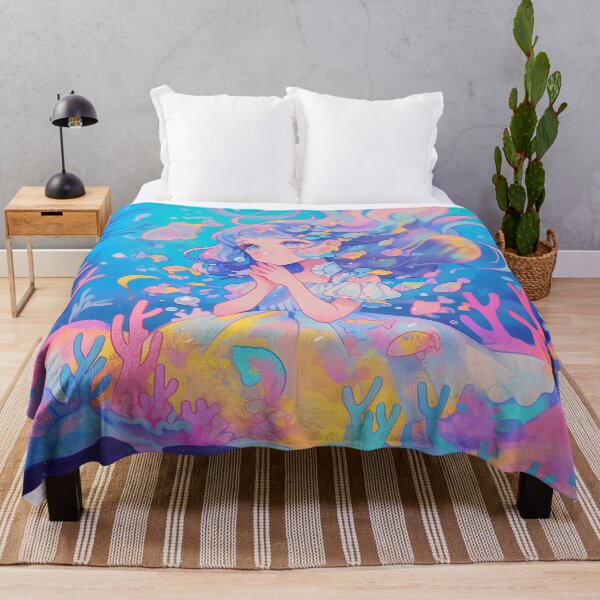 Item preview, Dreamy Underwater Anime Girl with Colorful Coral and Fish designed and sold by Kawai Anime Shop.