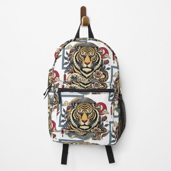 Item preview, Japanese style tiger with big moon in the background designed and sold by Brushlight Studio.