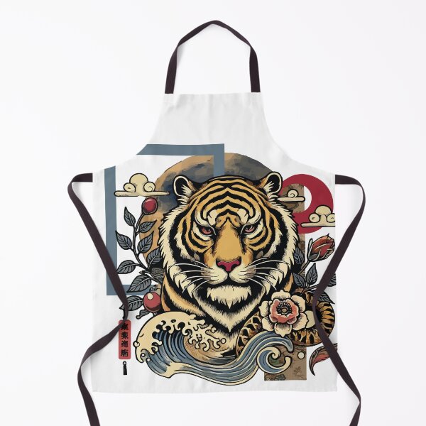 Item preview, Japanese style tiger with big moon in the background designed and sold by Brushlight Studio.