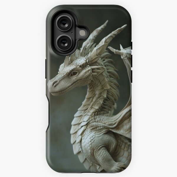 Aperçu de l'œuvre Dragon blanc mystique avec des ailes créée et vendue par NordicArtPrint.