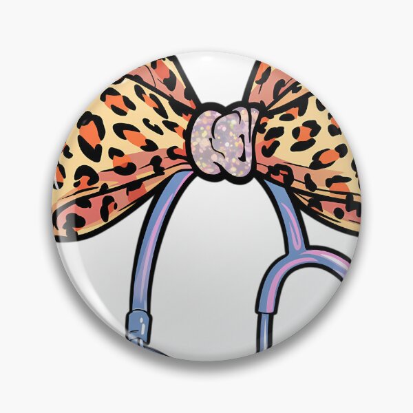 Item preview, Leopard Print Bow with Stethoscope - Nurse Aesthetic Design designed and sold by Charlietule.