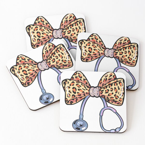 Item preview, Leopard Print Bow with Stethoscope - Nurse Aesthetic Design designed and sold by Charlietule.