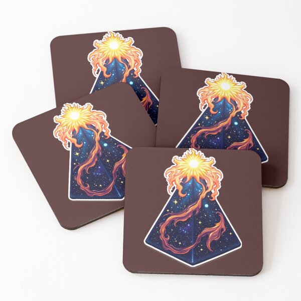 Item preview, Cosmic Pyramid with Fiery Sun and Galaxy Art Design designed and sold by Thread-Verse.
