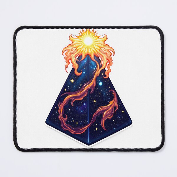 Item preview, Cosmic Pyramid with Fiery Sun and Galaxy Art Design designed and sold by Thread-Verse.