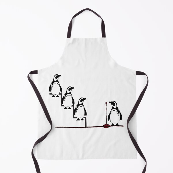 Aperçu de l'œuvre Penguin Queue – Dessin au trait minimaliste créée et vendue par KA-Design-Art.