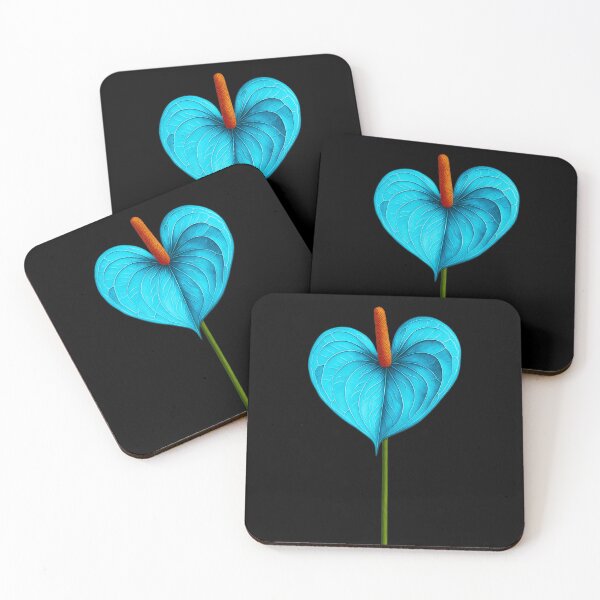 Item preview, Vibrant Blue Anthurium, Heart Shaped Laceleaf Flower. Vintage Botanical Illustration from Natural History, Tropical Minimalism designed and sold by Cybermariko.