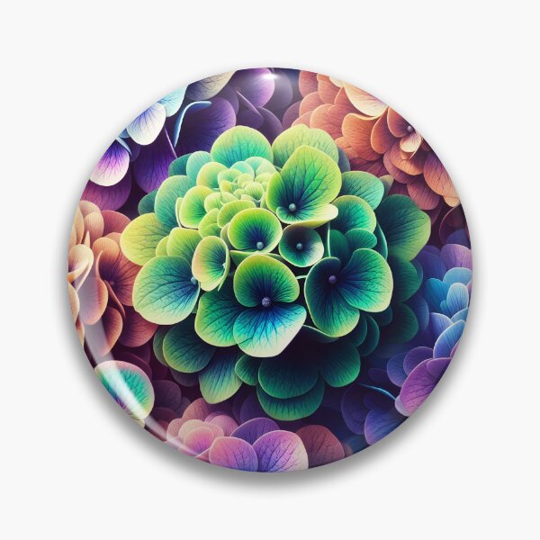 Item preview, Colorful multicolor hydrangeas as a photo pattern with petals closeup designed and sold by EmeraldeaArt.