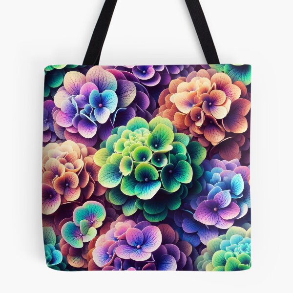 Item preview, Colorful multicolor hydrangeas as a photo pattern with petals closeup designed and sold by EmeraldeaArt.