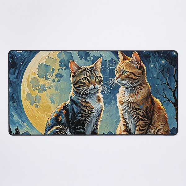 Item preview, Cats in front of a supermoon designed and sold by Palatinasart.