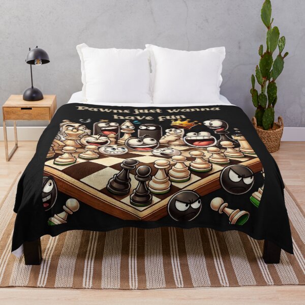 Item preview, Funny Cartoon Chessboard with Animated Chess Pieces designed and sold by BogskyShop.