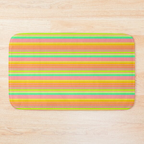 Item preview, Cheerful pink orange green stripes pattern | joyful colors horizontal striped designed and sold by lausn.