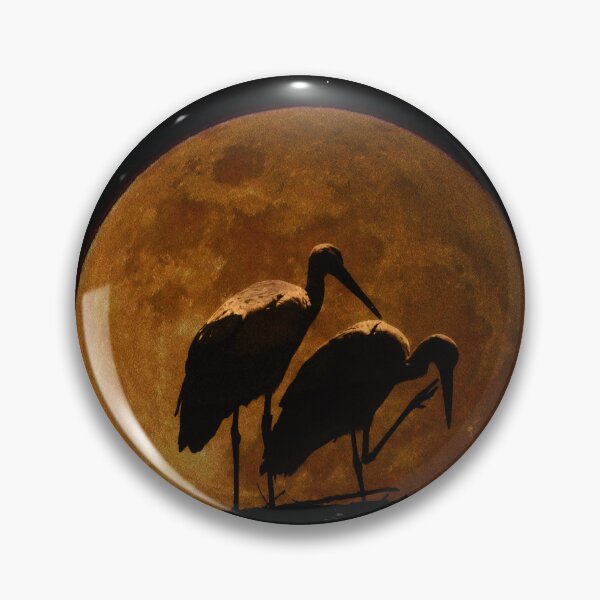 Item preview, Stork couple in the moon designed and sold by Palatinasart.
