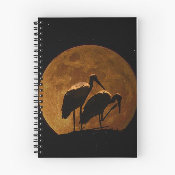 Item preview, Stork couple in the moon designed and sold by Palatinasart.