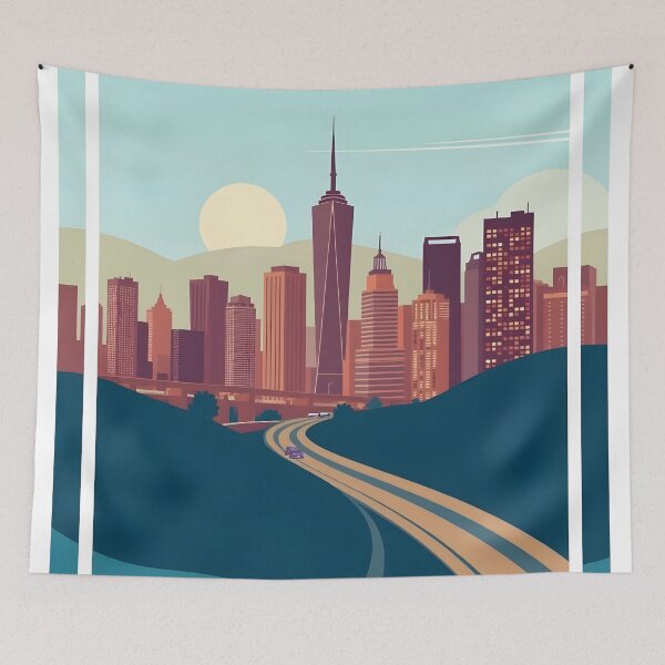 Item preview, Modern Abstract Cityscape for best Unique  designed and sold by bukajart.