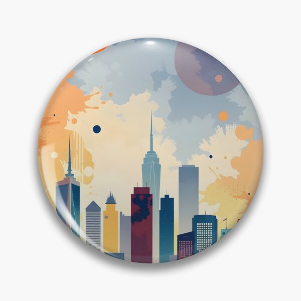Item preview, Urban Skyline Abstract in Bold Hues sunset designed and sold by bukajart.
